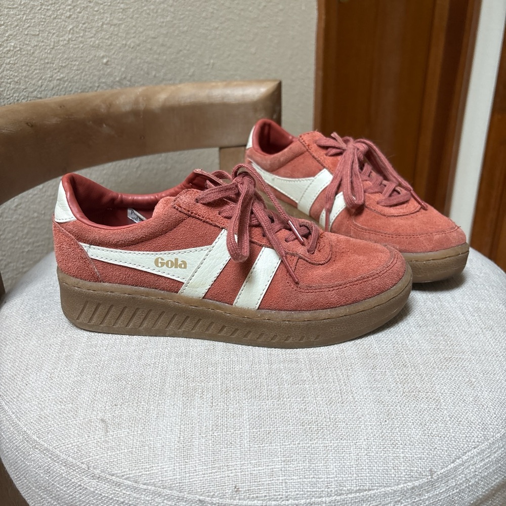Gola Coral and Cream Suede Sneakers lightly used
